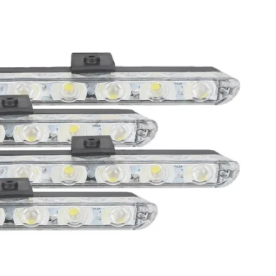Set 8 lumini stroboscop galbene 6 LED grila telecomanda 12V