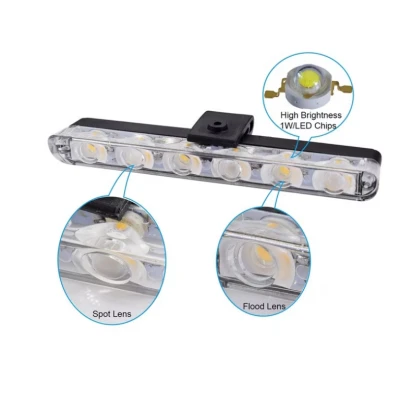 Set 8 lumini stroboscop galbene 6 LED grila telecomanda 12V