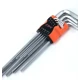 Set 9 chei hexagonale tip imbus cu capat sferic SCURTE 1.5-10mm