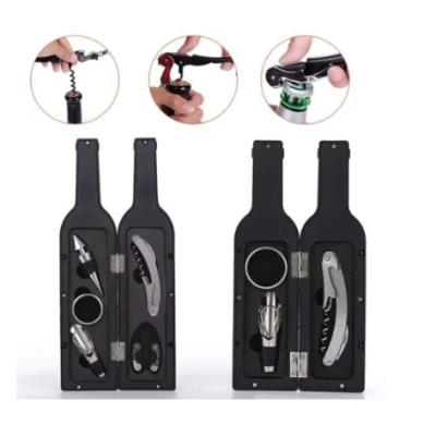 Set cadou in forma de STICLA cu  5 accesorii pentru vin cu 6 piese 32 cm HS