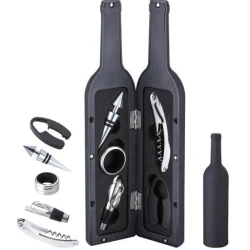 Set cadou in forma de STICLA cu  5 accesorii pentru vin cu 6 piese 32 cm LY
