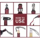 UB Set cadou in forma de STICLA cu  5 accesorii pentru vin cu 6 piese 32 cm LY