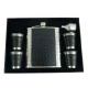 Set Cadou Plosca cu 4 Pahare si palnie model piele sarpe NEGRU