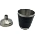 Set Cadou Plosca cu 4 Pahare si palnie model piele sarpe NEGRU