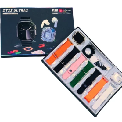 UB Set Cadou Smartwatch ZT22 Ultra2 cu 7 Bratari incarcator Wireless si Casti Bluetooth