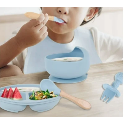 Set complet din silicon pentru diversificare bebelusi si copii COLORAT