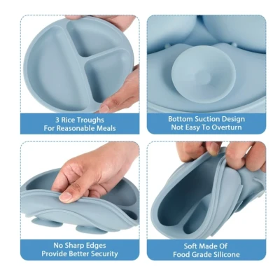 Set complet din silicon pentru diversificare bebelusi si copii COLORAT