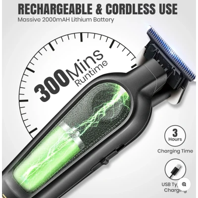 Set cu aparat de tuns fara fir VGR V 995 cu 4 distantiere autonomie 300min 2000mAh
