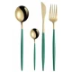 Set de 24 piese tacamuri in stil portughez- culoare verde si auriu