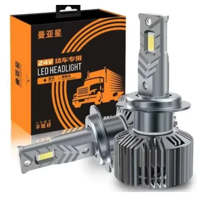 Set de 2 becuri led auto V68 H7 pentru camion 24V putere 45W temperatura 6000K 8000lm