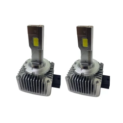 Set de 2 becuri Led D1S putere 120W temperatura lumina 6500K Alb CANBUS cu ventilator