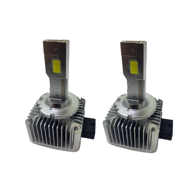 Set de 2 becuri Led D1S putere 120W temperatura lumina 6500K Alb CANBUS cu ventilator