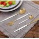 Set de 4 piese tacamuri in stil portughez- culoare alb mat si auriu