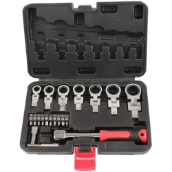 Set de chei cu clichet cap flexibil de 20 buc cu cap Torx de 8 mm-19 mm