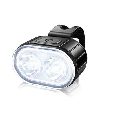 Set de lumini bicicleta prindere de ghidon lumina fata alba si spate rosie 078 Negru