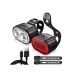 Set de lumini bicicleta prindere de ghidon lumina fata alba si spate rosie 078 Negru
