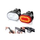 Set de lumini bicicleta prindere de ghidon lumina fata alba si spate rosie 078 Negru