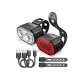 Set de lumini bicicleta prindere de ghidon lumina fata alba si spate rosie 078 Negru