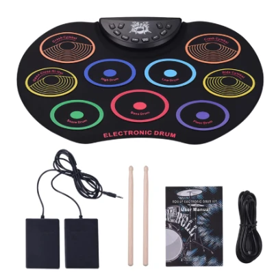 Set de tobe electronice pliabile de dimensiune portabilă 9 Pad