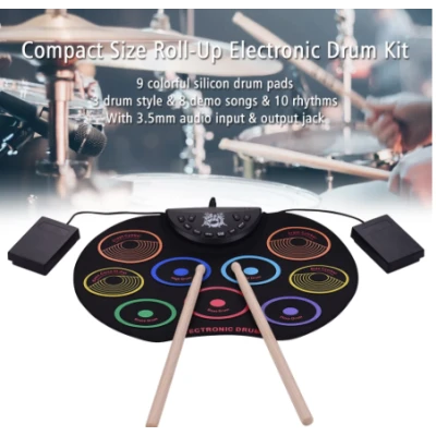 Set de tobe electronice pliabile de dimensiune portabilă 9 Pad
