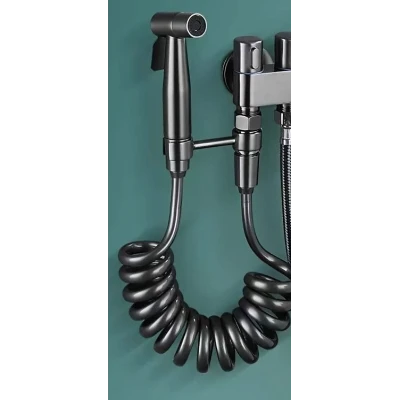 Set Dus Igienic Pentru Bideu sau Vas WC cu Furtun Extensibil si Toate Accesoriile Incluse
