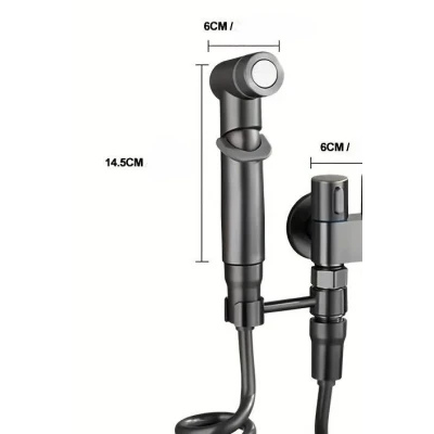 Set Dus Igienic Pentru Bideu sau Vas WC cu Furtun Extensibil si Toate Accesoriile Incluse