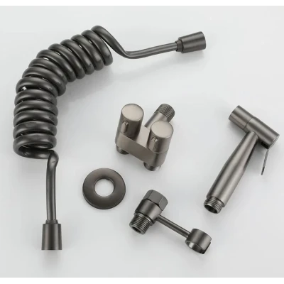 Set Dus Igienic Pentru Bideu sau Vas WC cu Furtun Extensibil si Toate Accesoriile Incluse