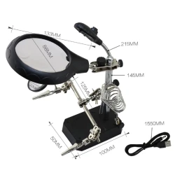 Set Lupa Andowl Q GJ5 Cleme pentru maini ajutatoare cu LED