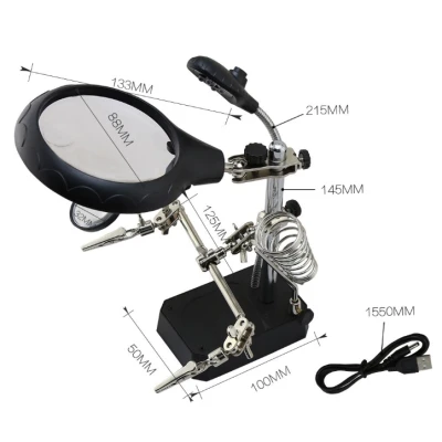 Set Lupa Andowl Q GJ5 Cleme pentru maini ajutatoare cu LED