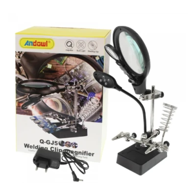 Set Lupa Andowl Q GJ5 Cleme pentru maini ajutatoare cu LED