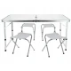 Set Masa plianta pentru camping gradina cu 4 scaune alb