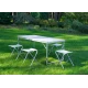 Set Masa plianta pentru camping gradina cu 4 scaune alb