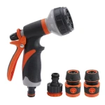 UB Set pistol irigat gradina 8 moduri VERDE + mufa rapida 1/2+3/4+ 1 conector MX1003 
