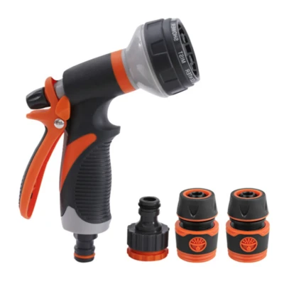 UB Set pistol irigat gradina 8 moduri VERDE + mufa rapida 1/2+3/4+ 1 conector MX1003 