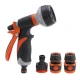UB Set pistol irigat gradina 8 moduri VERDE + mufa rapida 1/2+3/4+ 1 conector MX1003 