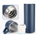 Set termos din inox cu 3 cesti 500ml sticla termoizolanta pentru bauturi fierbinti si reci ALBASTRU