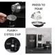 Set termos din inox cu 3 cesti 500ml sticla termoizolanta pentru bauturi fierbinti si reci NEGRU
