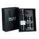 Set termos din inox cu 3 cesti 500ml sticla termoizolanta pentru bauturi fierbinti si reci NEGRU