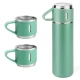 UB Set termos din inox cu 3 cesti 500ml sticla termoizolanta pentru bauturi fierbinti si reci VERDE