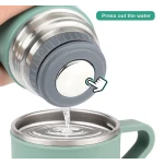 UB Set termos din inox cu 3 cesti 500ml sticla termoizolanta pentru bauturi fierbinti si reci VERDE