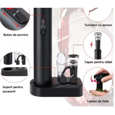 Set Tirbuson electric din 5 piese Incarcare USB multifunctional