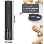 Set tirbuson electric pentru sticle de vin 4 accesorii cutter pentru taierea sigiliului aerator dop cu pompa vid
