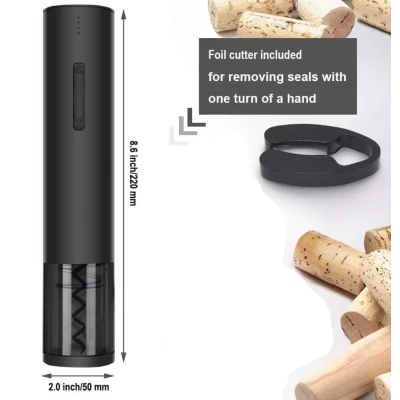 Set tirbuson electric pentru sticle de vin 4 accesorii cutter pentru taierea sigiliului aerator dop cu pompa vid