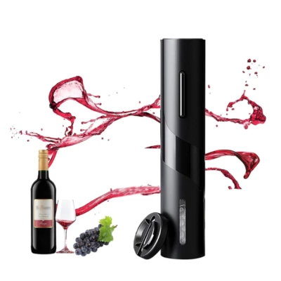 Set tirbuson electric si accesoriu taiere sigiliu NEGRU