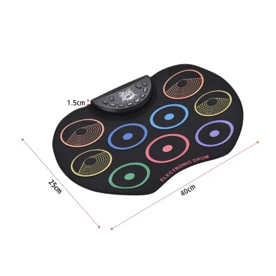 Set Tobe electronice digitale din Silicon cu pedale de picior 9 USB 9 Paduri de tobe colorate