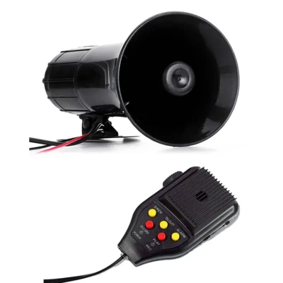 Sirena auto 5 melodii ES 500 cu microfon si functie de inregistrare 12V 100W