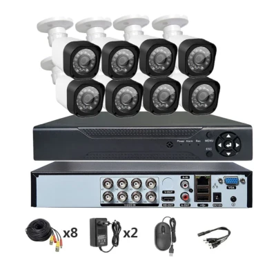 Sistem de supraveghere cu 8 camere exterior 1080P Kit AHD compresie video H.265