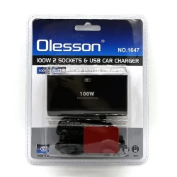 Splitter auto pentru priza 12v cu 2 prize si 2 usb Olesson 1647