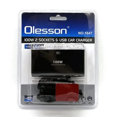 Splitter auto pentru priza 12v cu 2 prize si 2 usb Olesson 1647