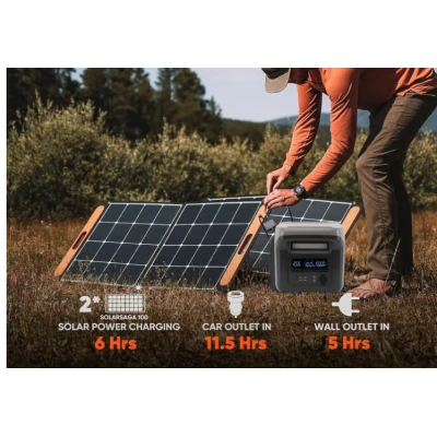Statie electrica portabila GD 8151 statie electrica portabila de 1500W generator solar de camping 480000MAh 1024Wh iesire cu unde sinusoidale pure pentru camping rezerva de urgenta